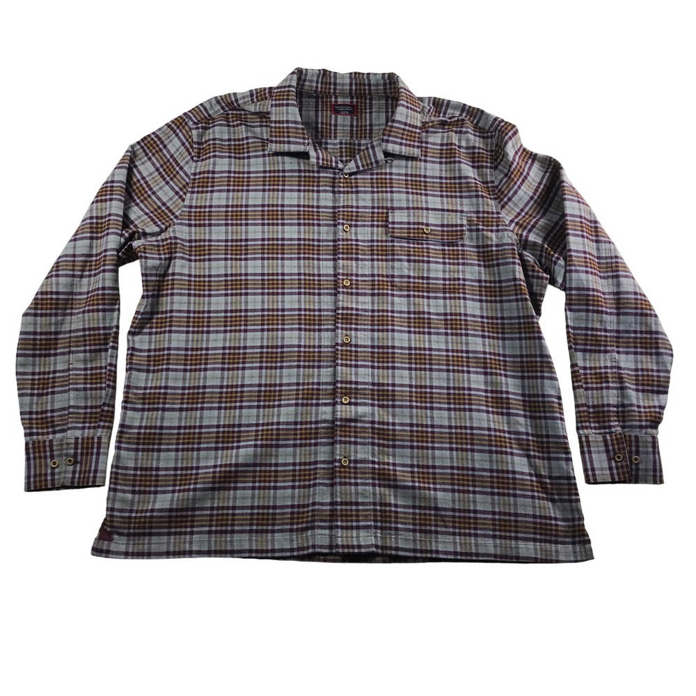UNTUCKit Verona Plaid Flannel Shirt Mens XXXL Blue Burgundy Button Down 41235